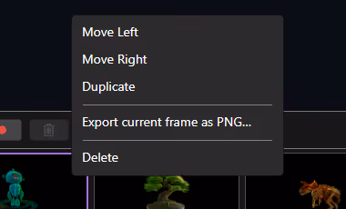 Thumbnail context menu