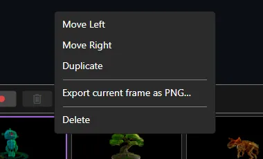 Thumbnail context menu