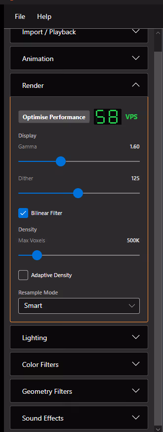 Render tab advanced